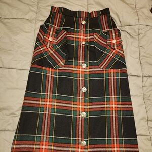 Men's Plaid Shirt - Black, Red, Green